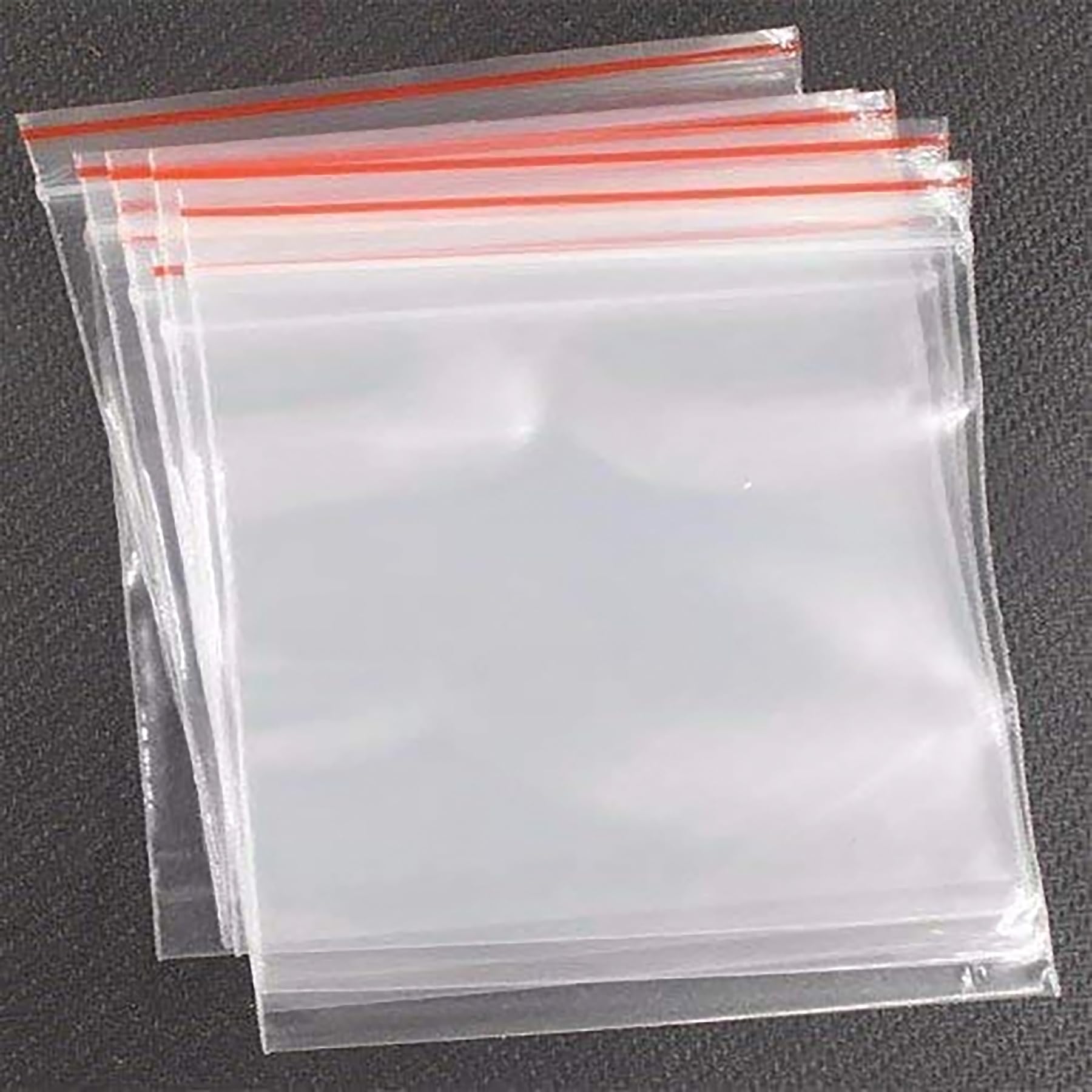 Glun Zip Lock Pouch Reusable Transparent Plastic Bags, Strong Zip Lock Storage Pouches And Durable Side Press Seal Pack Of 100 P